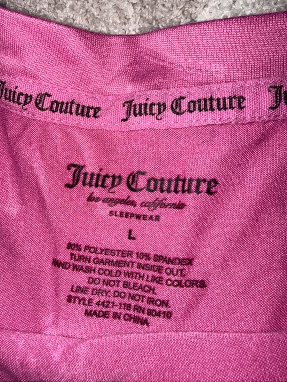 Juicy Couture Pink Rhinestone Script Tee - Picture 2 of 2